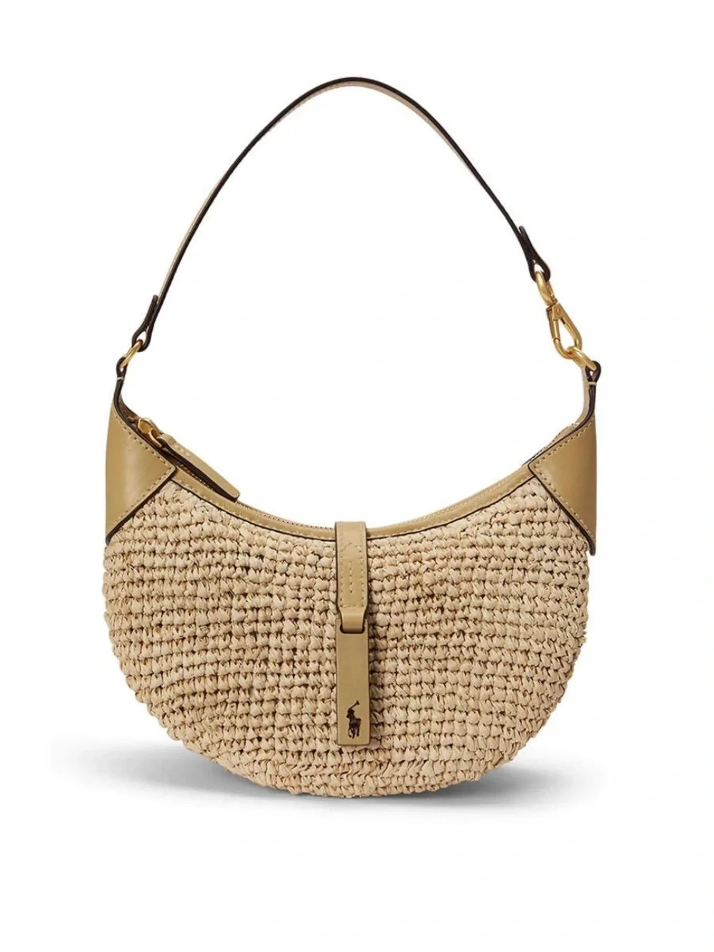 Polo Ralph Lauren Raffia Leather Shoulder Bag - Picture 1 of 5